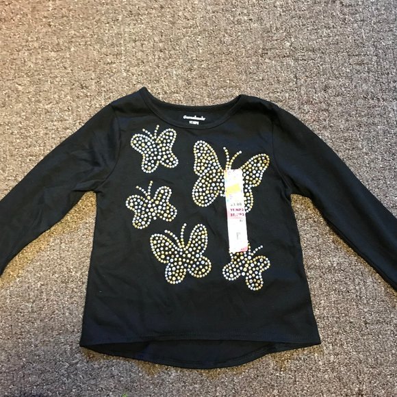 NWT Garanimals black girls long sleeved cotton tee size 3T. - Picture 1 of 3
